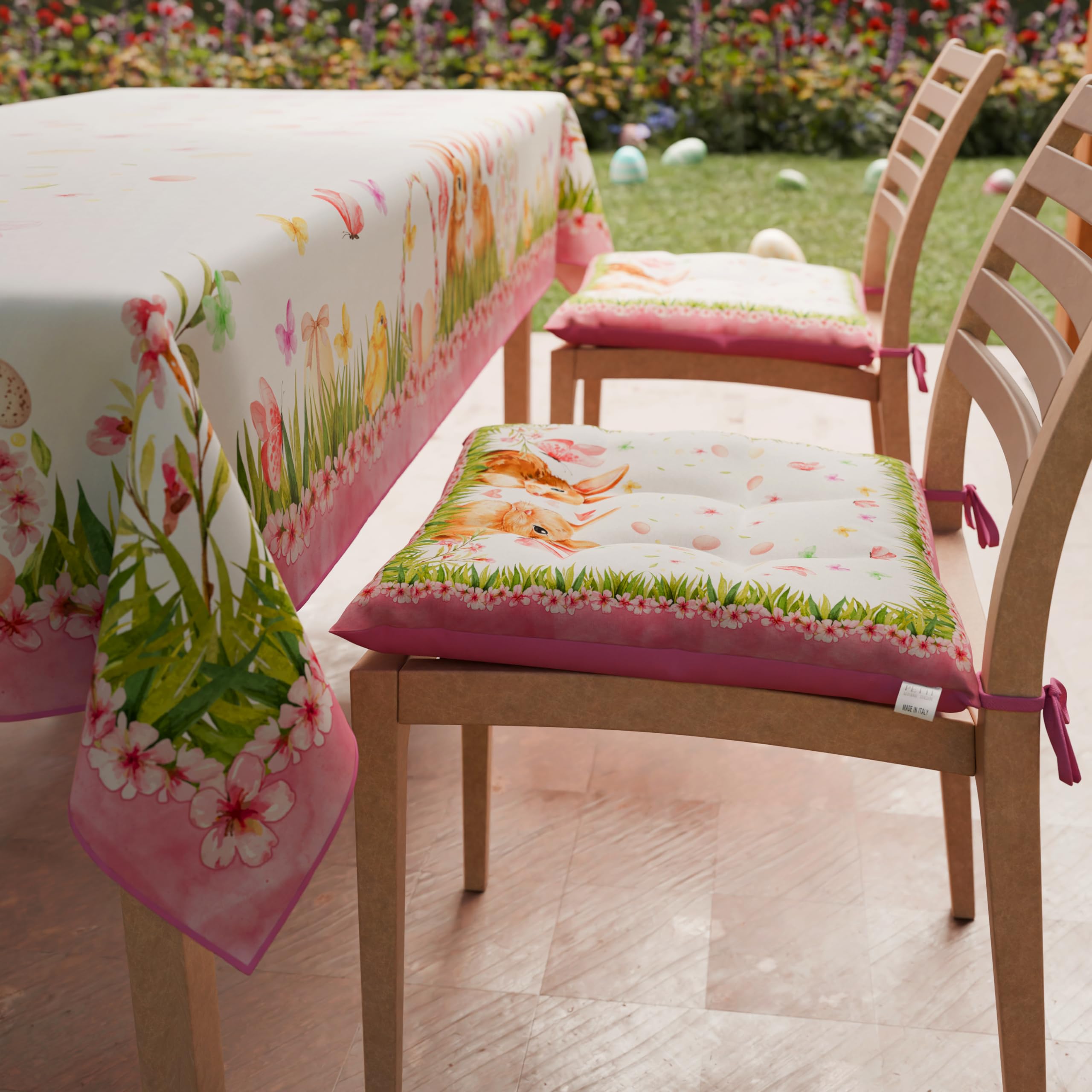 Set Da 6 Cuscini Natalizi Per Sedie In Microfibra, Con Laccetti, 40x40 Cm, 100% Made In Italy Da PETTI Artigiani Italiani