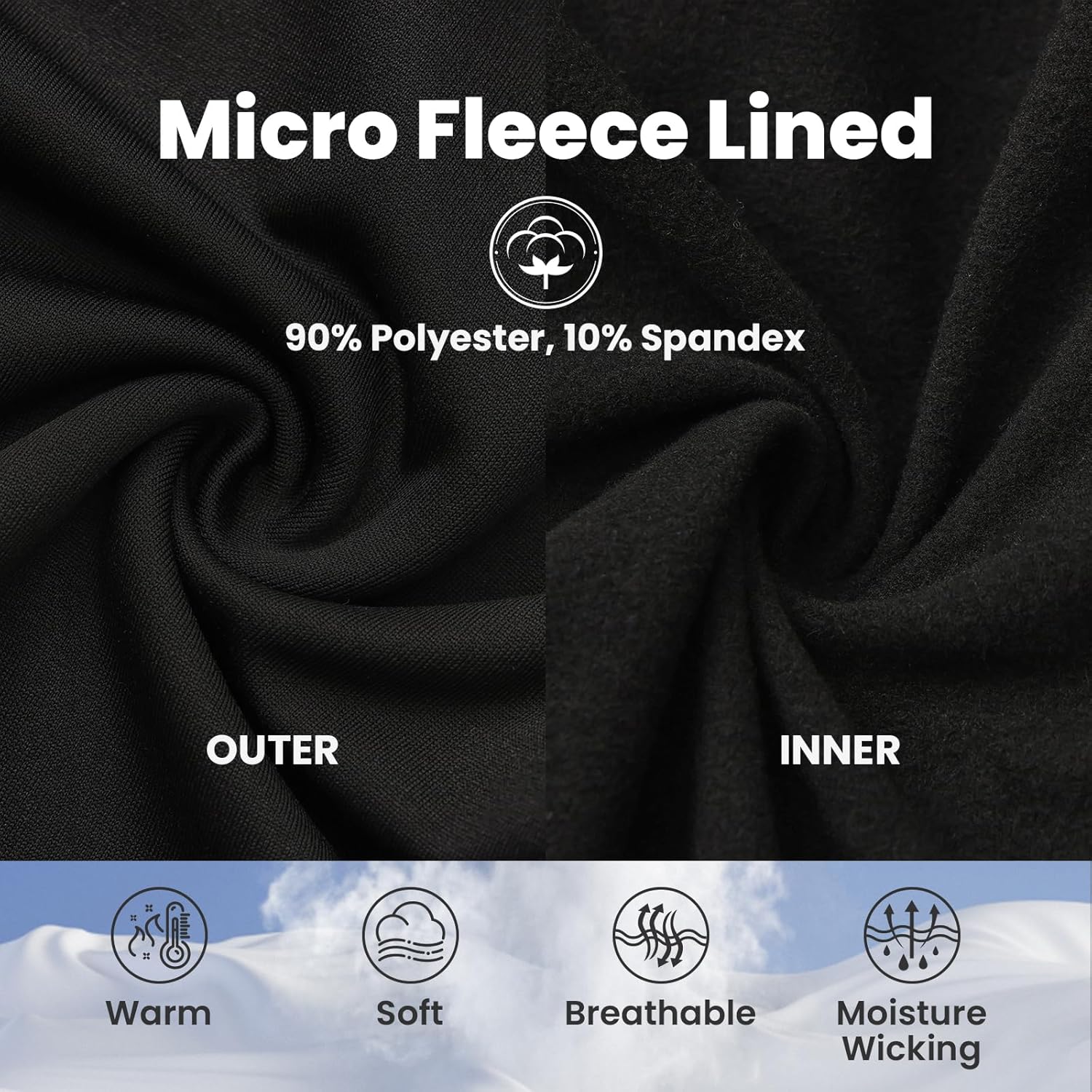 Women's Thermal Shirts Active Long Sleeve Fleece Lined Running Tops Warm Athletic Workout Baselayer - Image 2