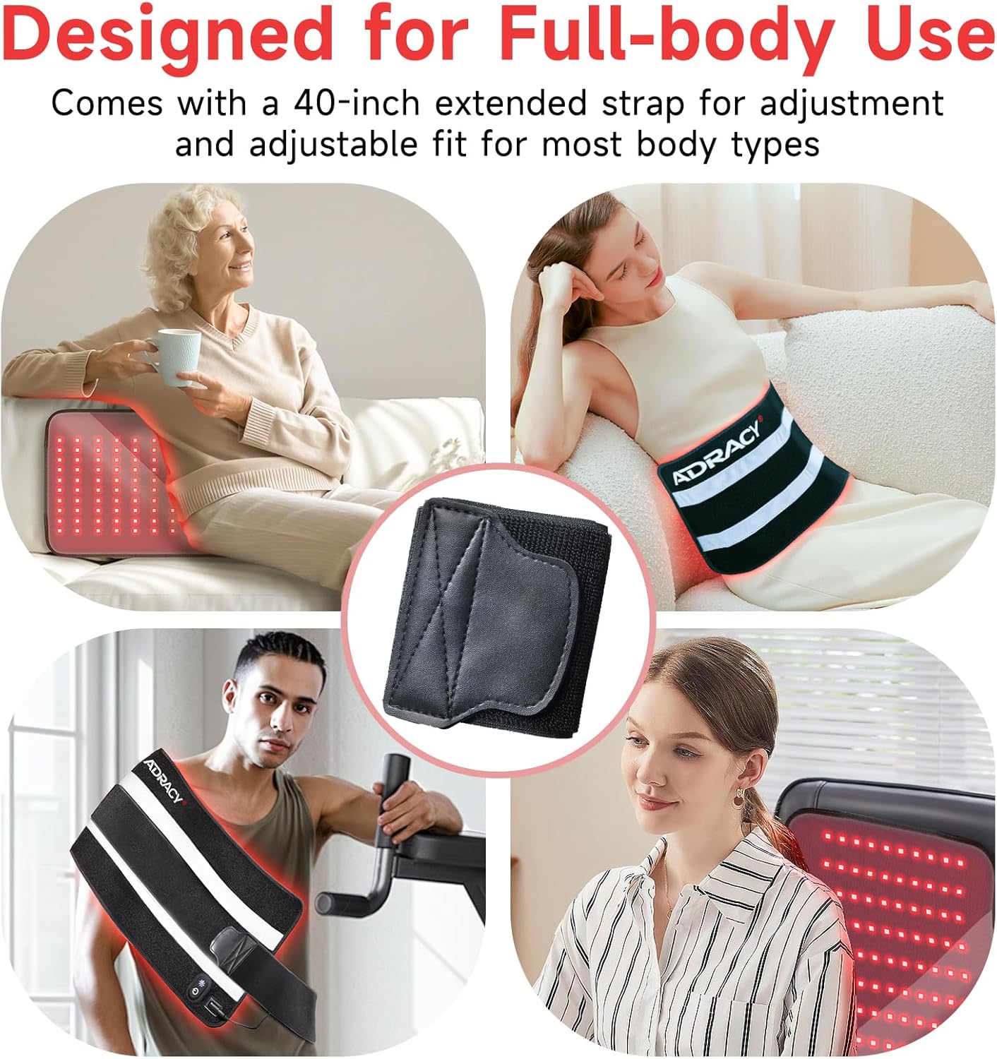 2026 Upgraded Red Light Therapy Pad for Body, FSA/HSA Eligible Red Light Therapy Belt with Timer, 24" x 12" Near Light Mat 660nm&850nm Infrared Light Therapy Wrap for Back Shoulder Muscle Pain - Image 6