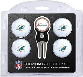 Team Golf NFL Regulation Size Golf Balls (4 Count) & Divot Tool with Removable Double-Sided Magnetic Marker