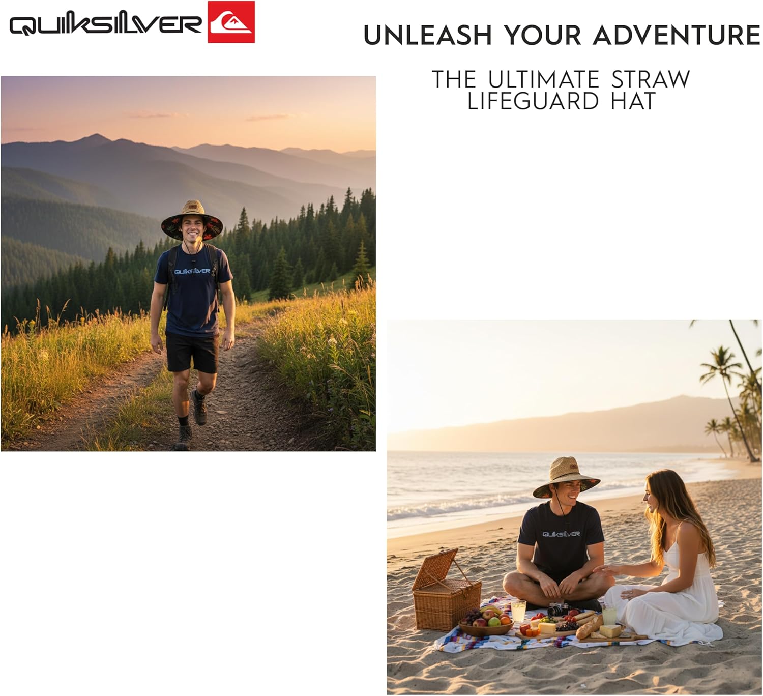 Quiksilver Men's Wide Brim Outdoor Lifeguard Straw Sun Hat - Image 2