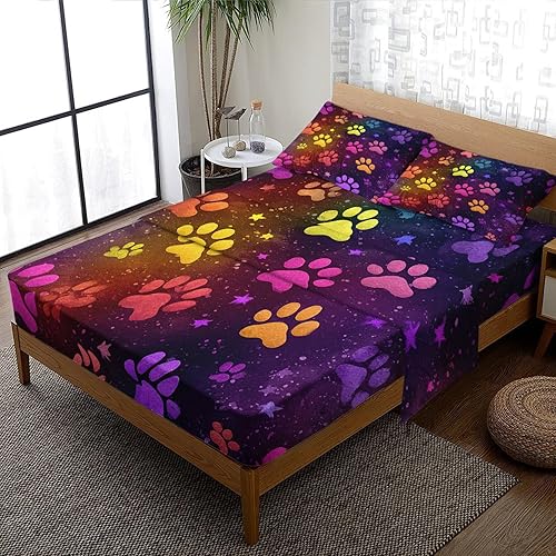 Miniatura 11 de Retro Sunset Sheets Split King Size Sheet Set, Neon City Vaporwave Bed Sheets Bedroom Decor, Cyberpunk Bedding Sheets & Pillowcases 5 Piece, Deep