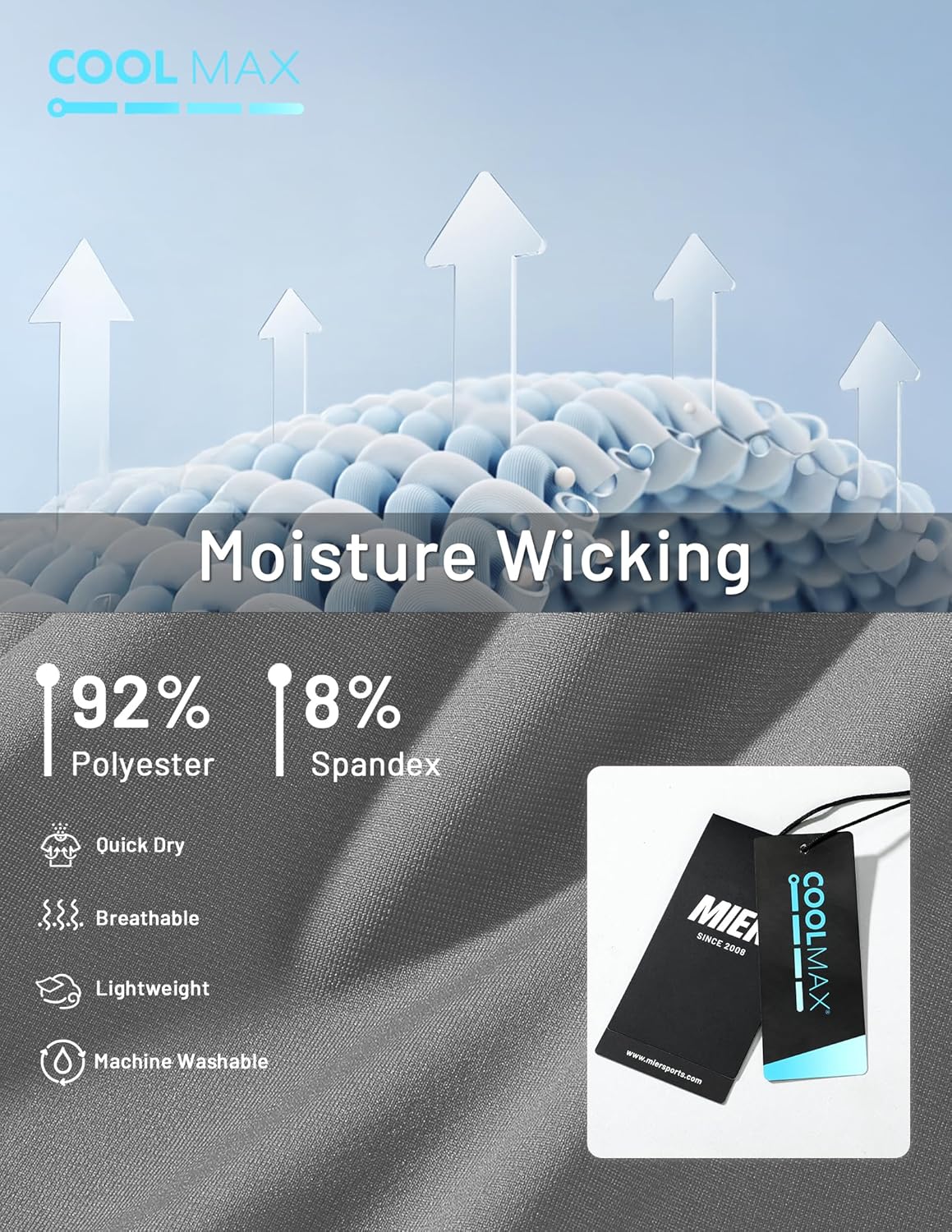 MIER Short Sleeve COOL MAX Running Shirts for Women, Moisture Wicking & Quick Dry Workout Athletic T-Shirt, Crew Neck Gym Top - Image 3