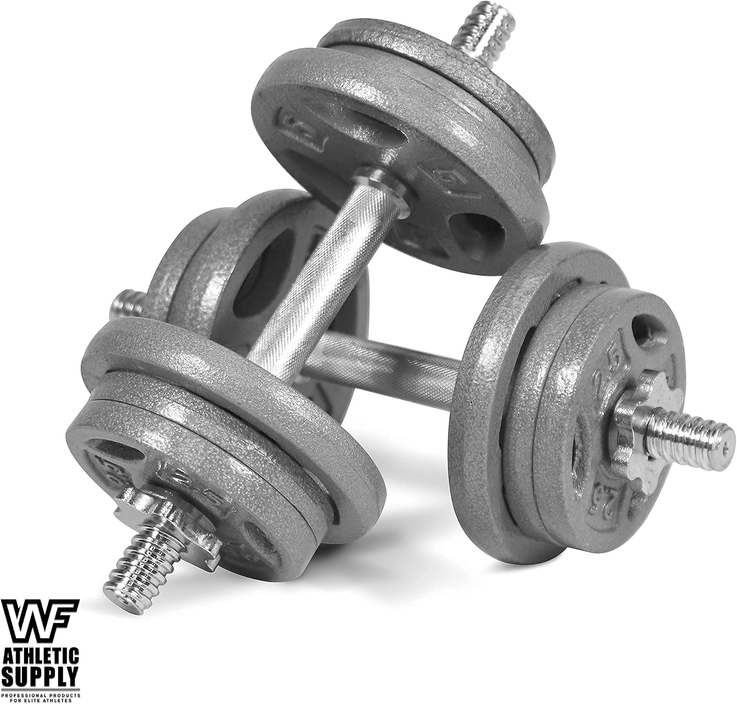 WF Athletic Supply Cast Iron 1-Inch Standard Grip Weight Plate for Strength Training, Charcoal or Gray Color - Multiple Choices Available