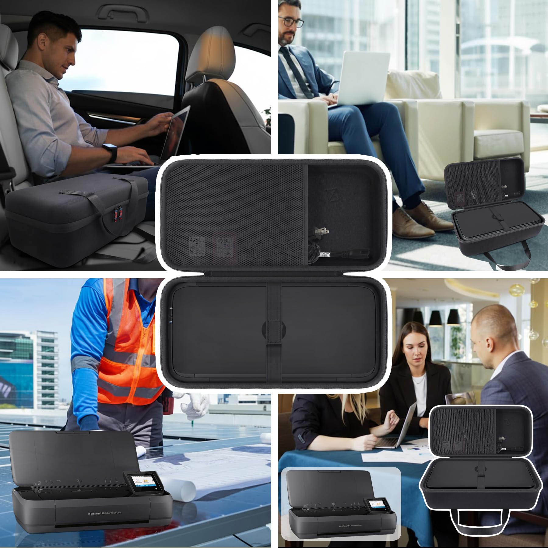 Khanka Hart Tasche Schutzhülle für HP Officejet 250 mobiler Multifunktionsdrucker Etui Case. (nur Tasche)