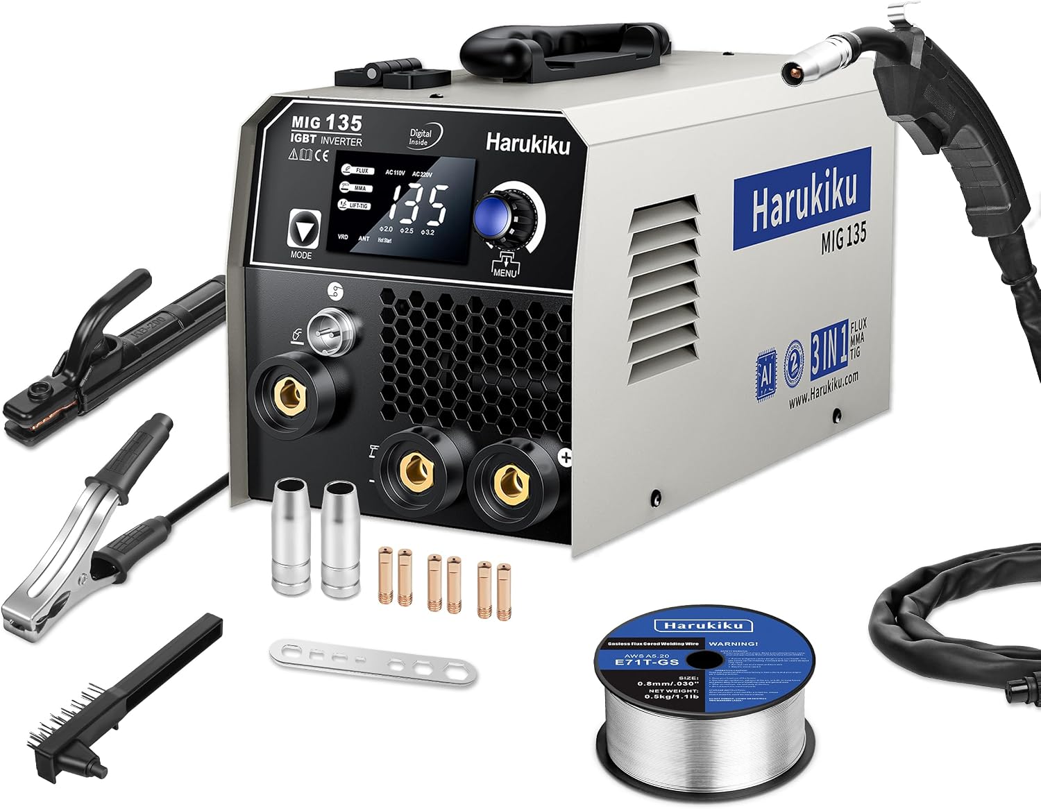 溶接機 半自動 最大140A 1台3役 100V/200V兼用 ノンガスMIG 【公式通販】