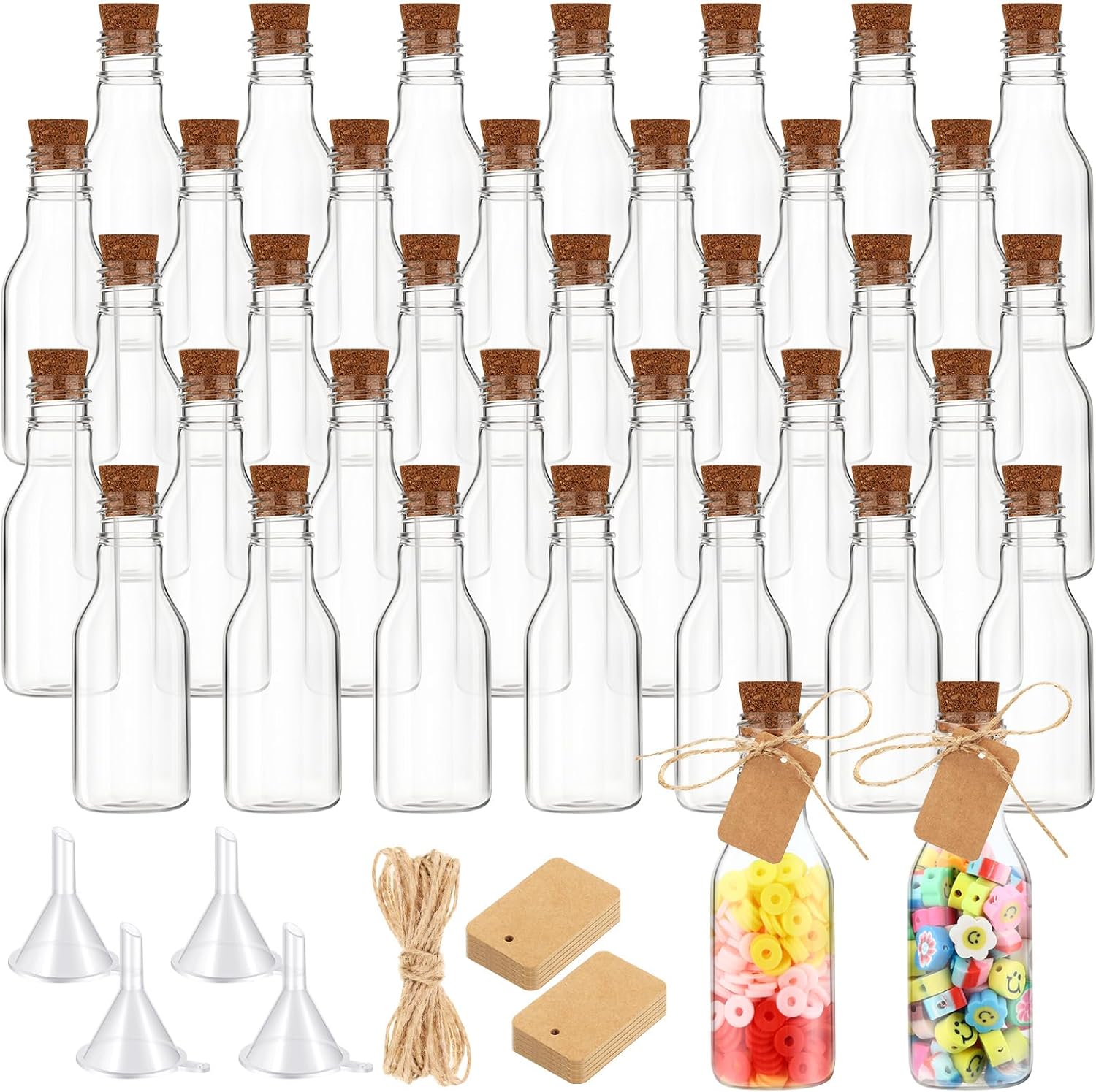 Tanlade 50 Pcs 1.7oz Plastic Sand Art Bottles Bulk Potion