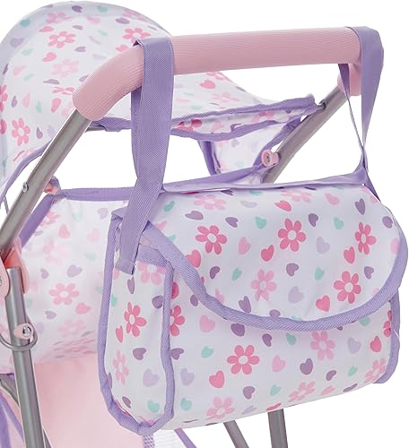 Miniatura 2 de Dolls To Play Cochecito de muñeca de bebé, juguete de 3 ruedas, para niñas con toldo y cesta para niños, mi primer cochecito de correr resistente,