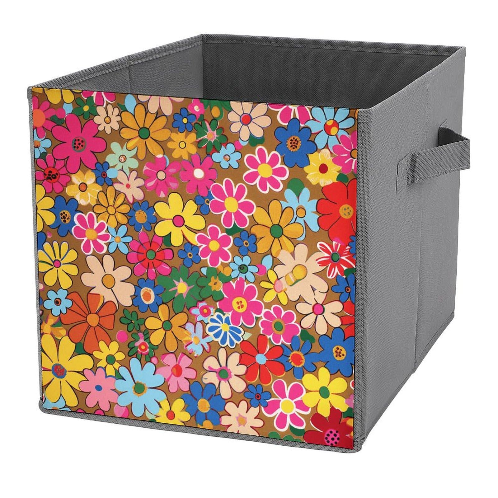 Boîtes de rangement pliables fleur pour organiser les vêtements de chambre