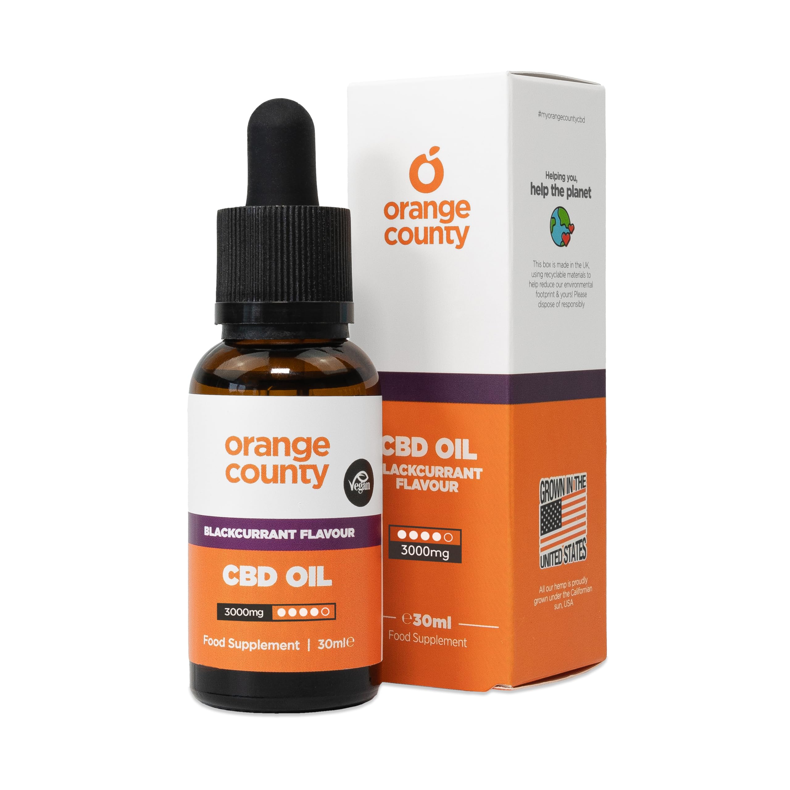Orange County cbd Blackcurrant Flavour CBD Oil 3000mg 30ml