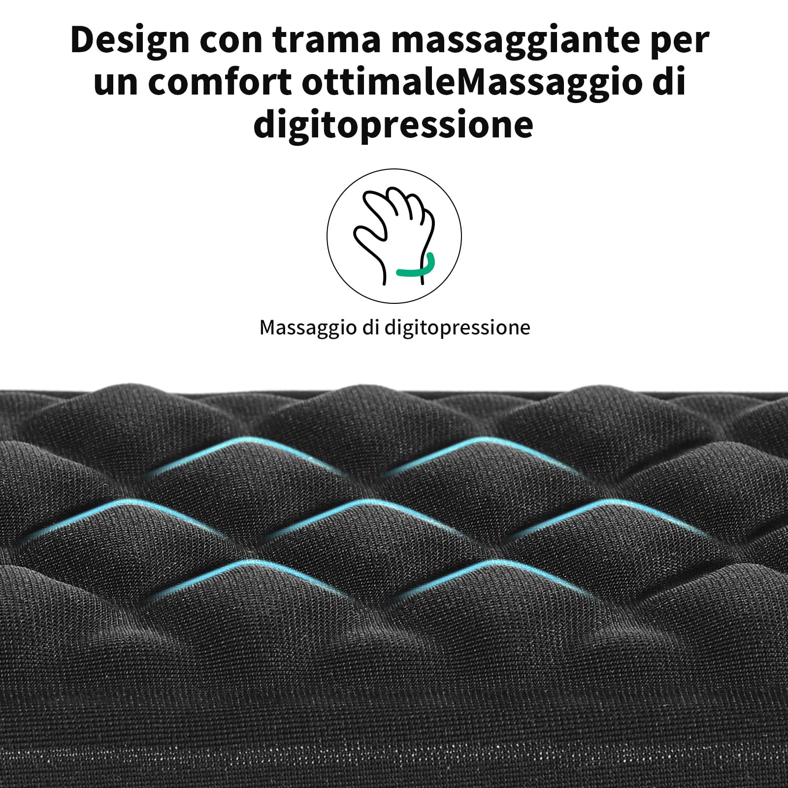 EooCoo Tappetino Mouse Poggiapolsi Ergonomico con Supporto Polso, Schiuma di Memoria, Base Antiscivolo PU, 300 x 200 x 30mm, Nero