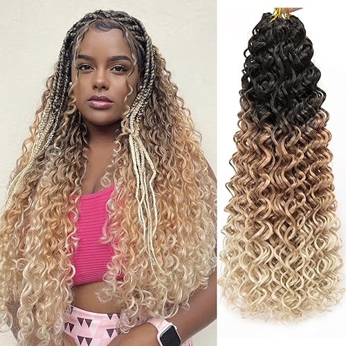 8 paquetes de cabello rizado de ganchillo GoGo, rizado para mujeres negras, cabello trenzado de onda profunda, extensiones de cabello sintético