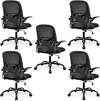 Vista 19 de Primy Silla de Oficina Ergonómica de Escritorio con Soporte Lumbar y Altura Ajustables, Silla Giratoria Transpirable de Malla