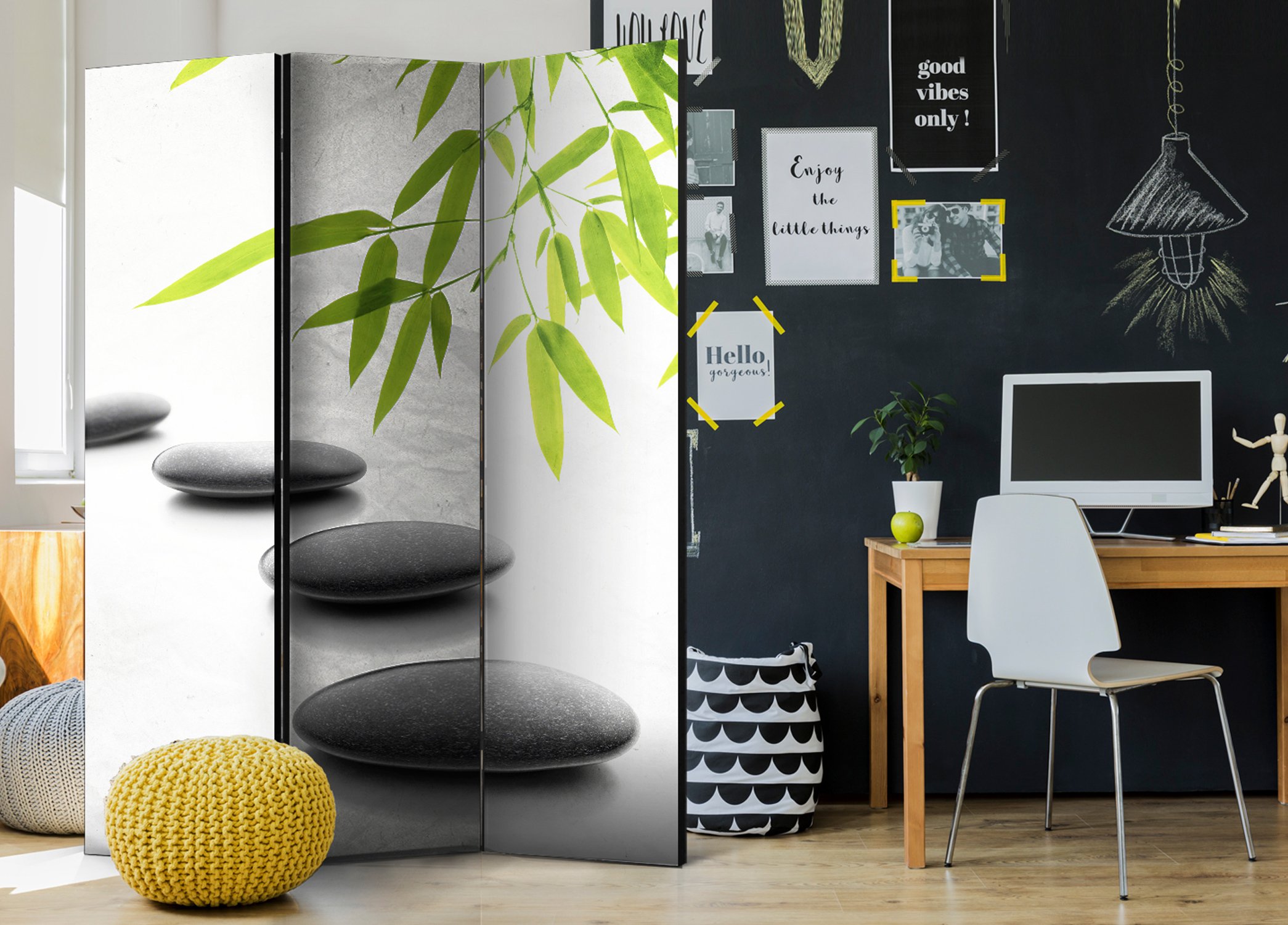 murando - Paravento da Interno 3 Pannelli, Separe Divisorio, 135x172 cm | 3 Pannelli Decorativi, Stampa su Due Lati, Tela in TNT, Pronto all'Uso, Separatore per Casa e Ufficio, Produzione EU