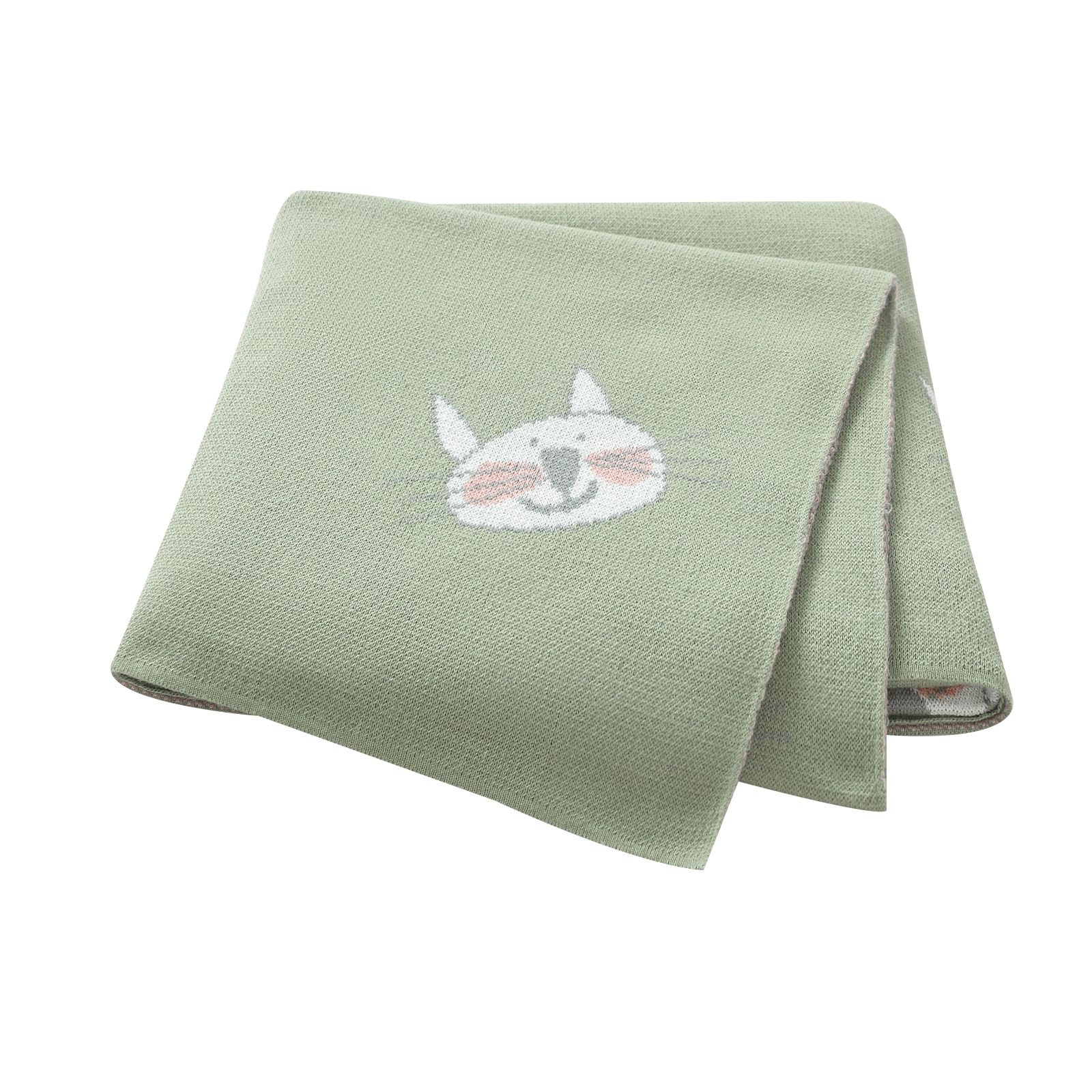 Hadetoto Baby Blanket for Newborn Soft Cozy Knitted Cotton Blankets Baby Essentials Gifts for Newborn Girl Boy 100 x 80cm