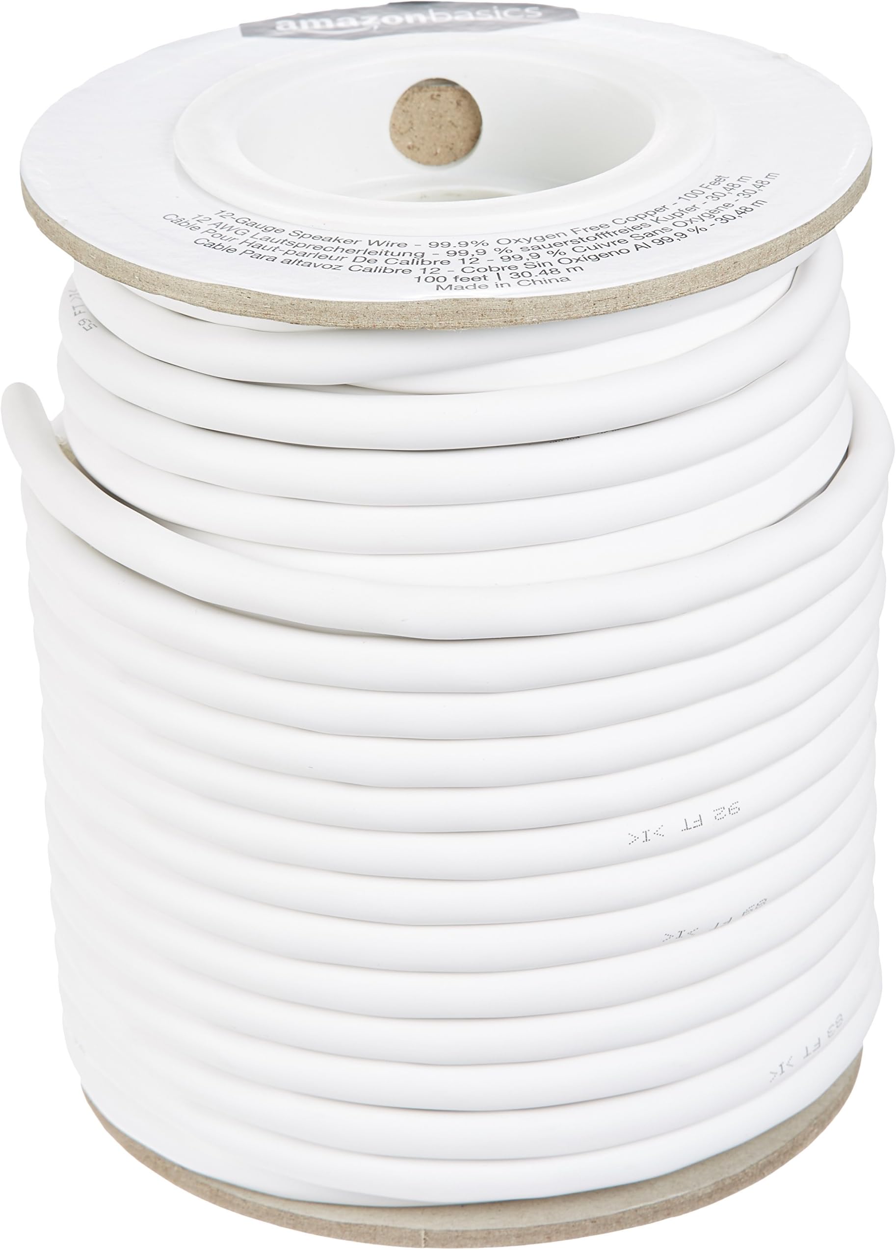 Speaker Wire - 12-Gauge, 99.9% Oxygen-Free Copper, 30,5 m, White
