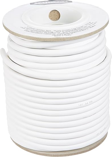 Amazon Basics 12-gauge Audio Speaker Wire Cable - 99.9% Oxygen-Free Copper, White, 100-foot