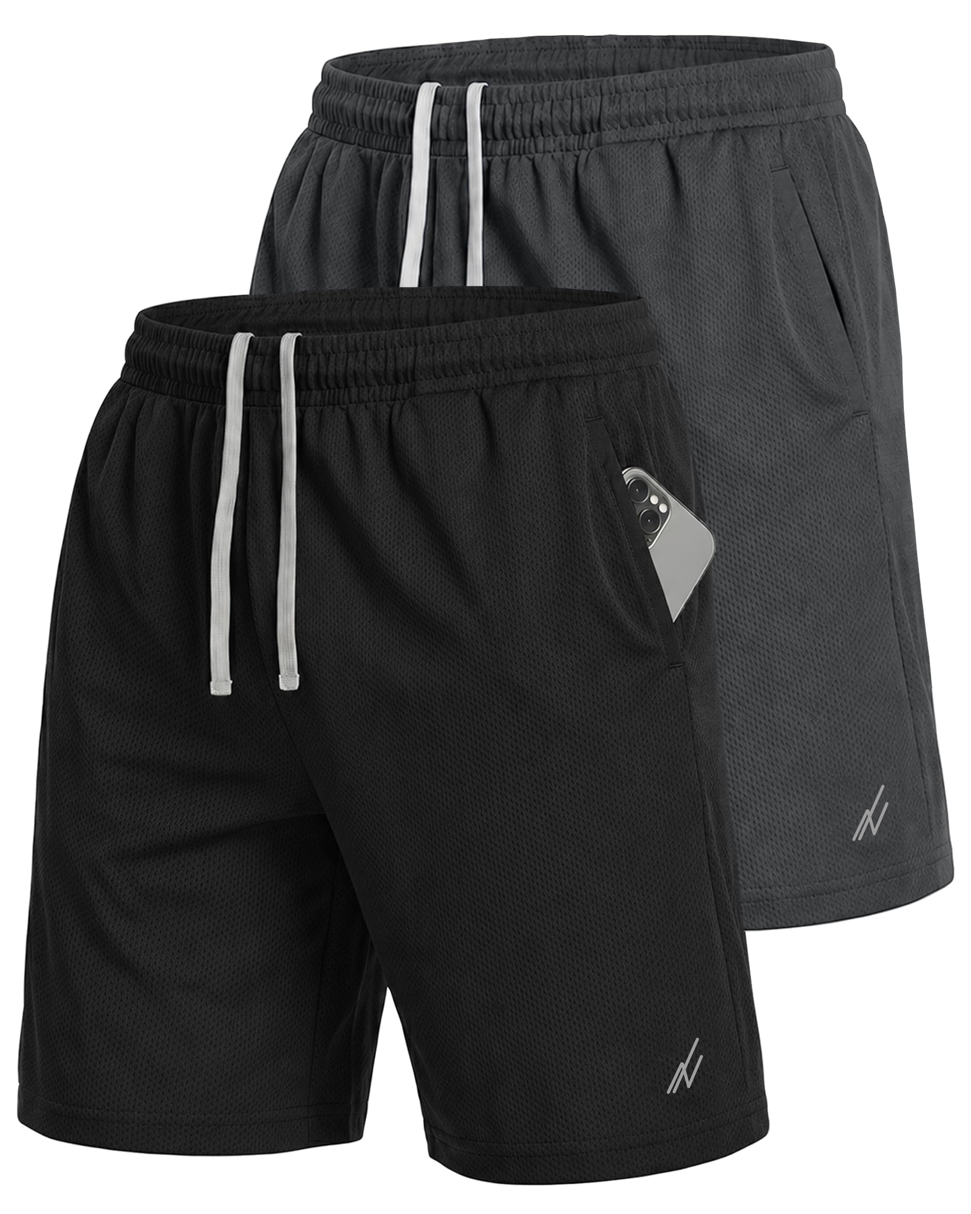 Multipack Breathable Mesh Mens Athletic Shorts Loose-Fit Running Gym Shorts