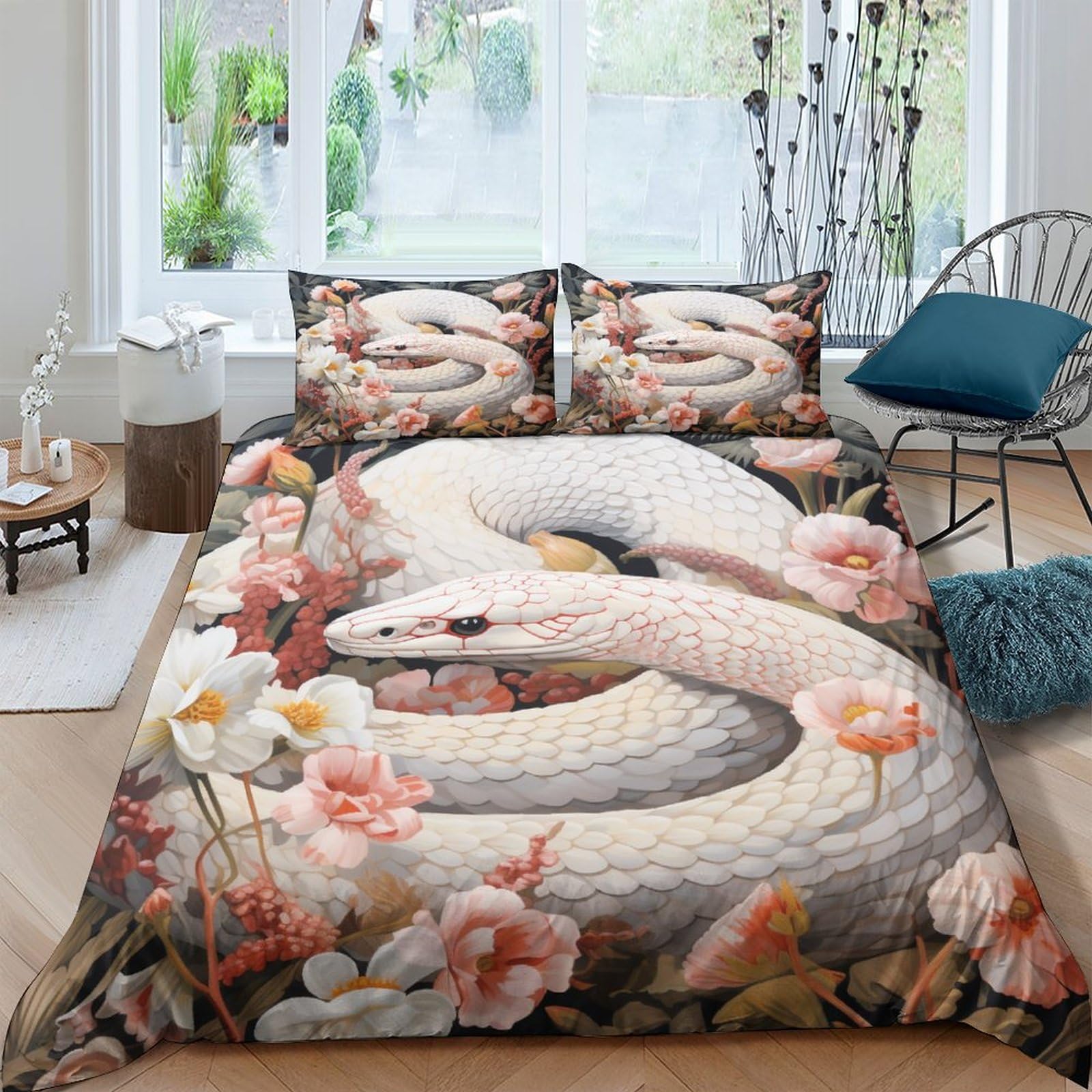 Housse de couette serpent reptile pour transformer l'ambiance de la chambre