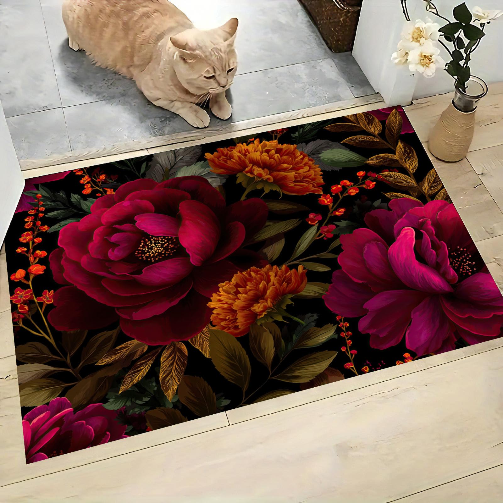 Tapis de sol absorbant lavable antiderapant retro haut de gamme 90x150cm