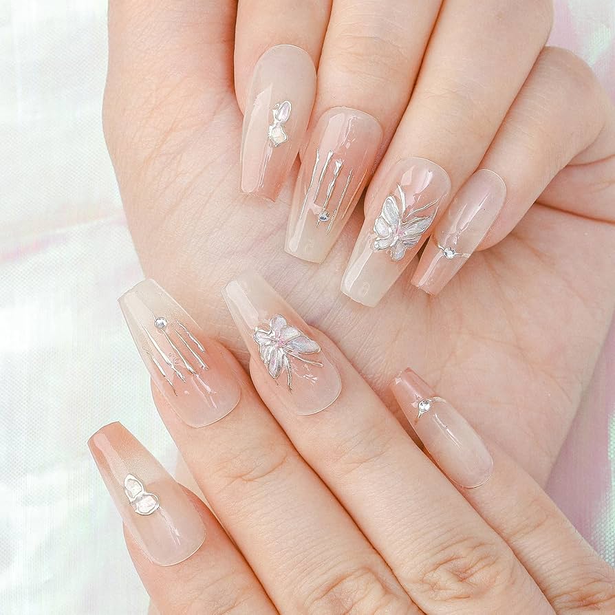 ロングバレリーナ Amazon | Sethexy 10枚入手作りネイルチップ バレリーナロング チップ