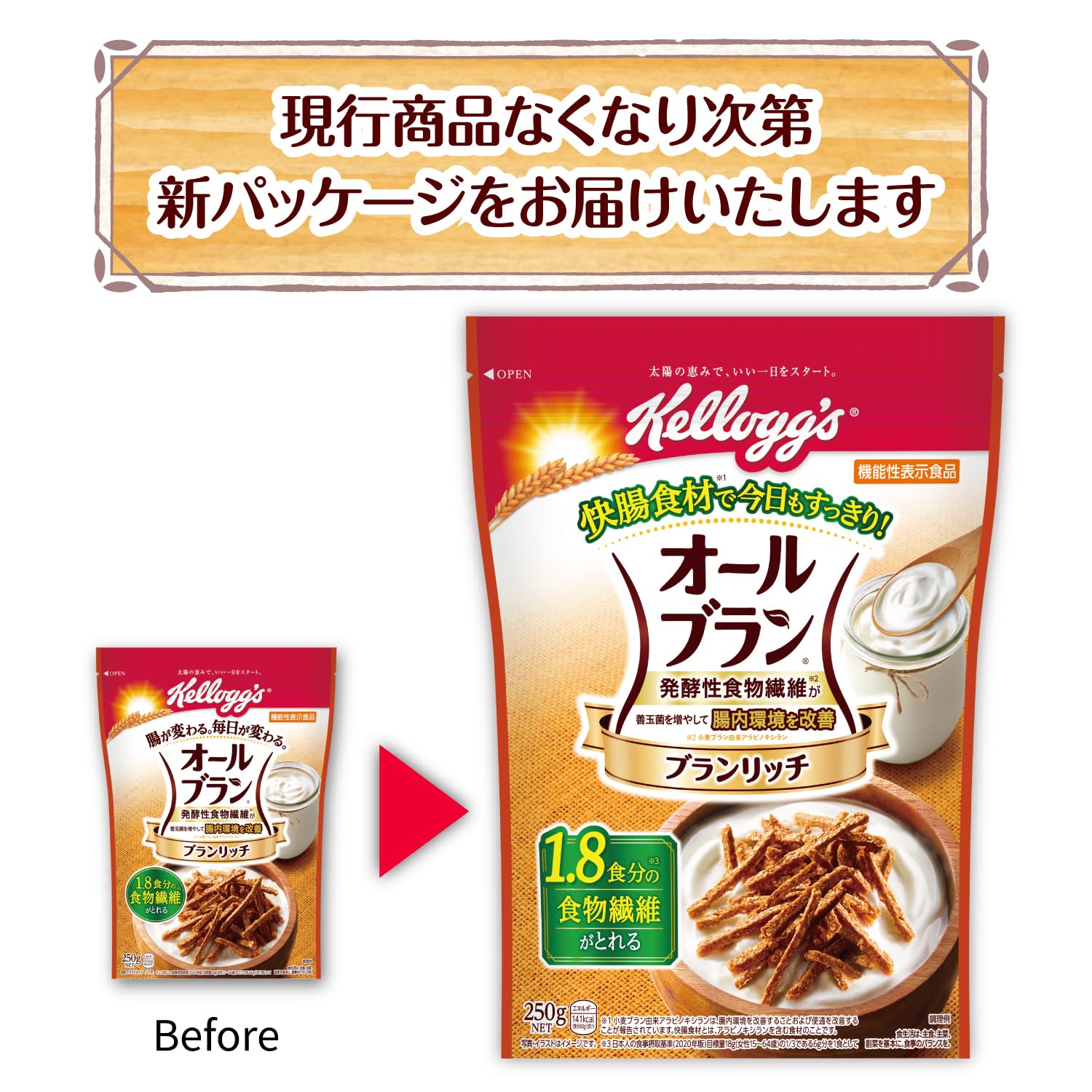 Amazon.co.jp: ケロッグ オールブラン ブランリッチ 250g ×6袋 小麦