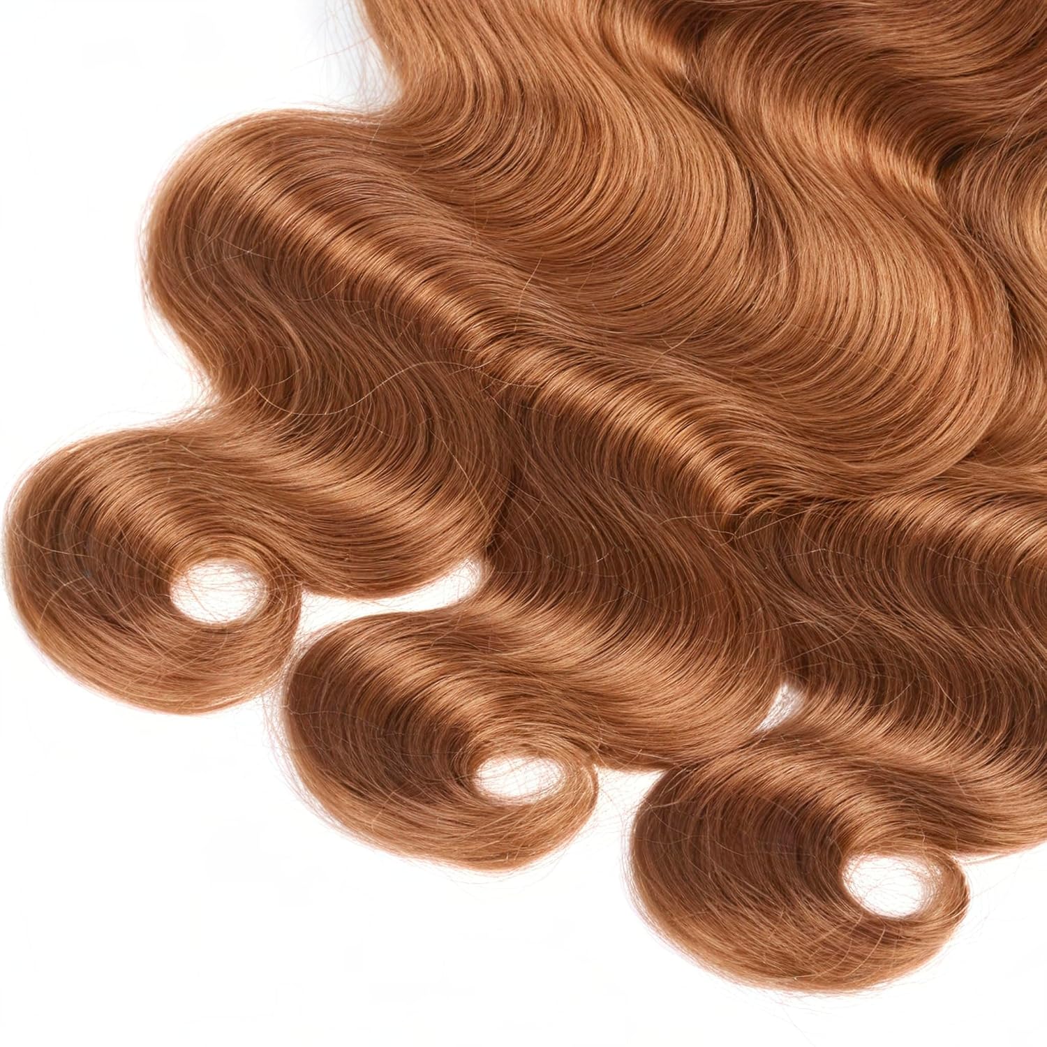 Color #30 Remy Hair Bundles Light Brown Human Hair Bundle #30 Body Wave Extensions With Minimal Tangle Silky and Soft For Women 18 20 22 Inch