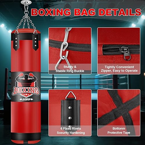 Miniatura 2 de Punching Bag Set for Adults, 4FT Heavy Boxing Bag Set with 12 OZ Boxing Gloves, Suitable for MMA Karate Kickboxing Boxing Muay Thai Training at Home