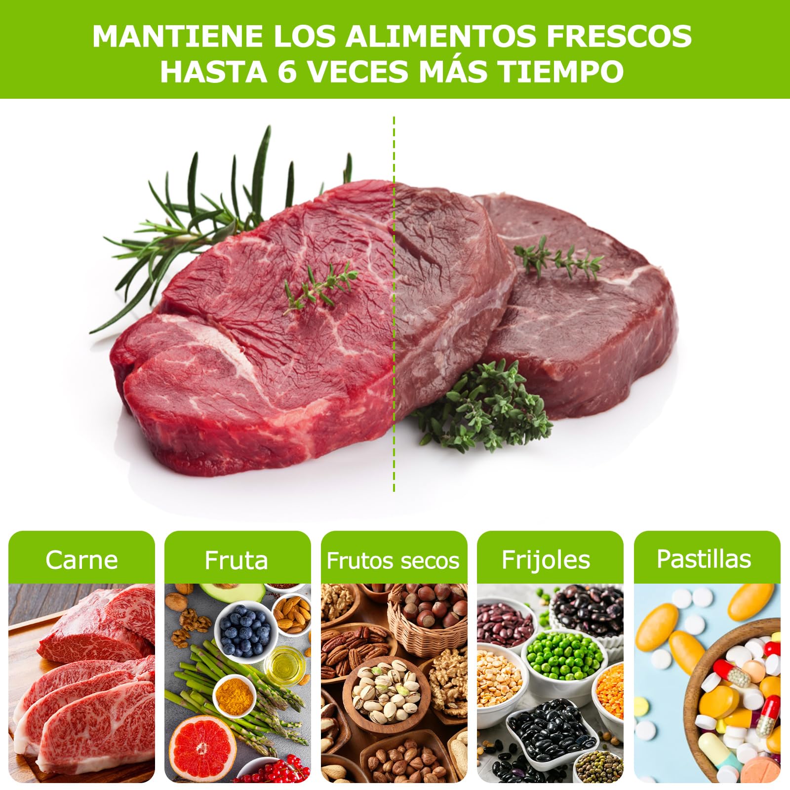 Bonsenkitchen Bolsas de vacío para alimentos 15x25 cm 100 Bolsas para Máquina de Vacío - Bolsas de vacío gofradas para almacenar y cocinar alimentos y hervibles, VB3204 — view 6