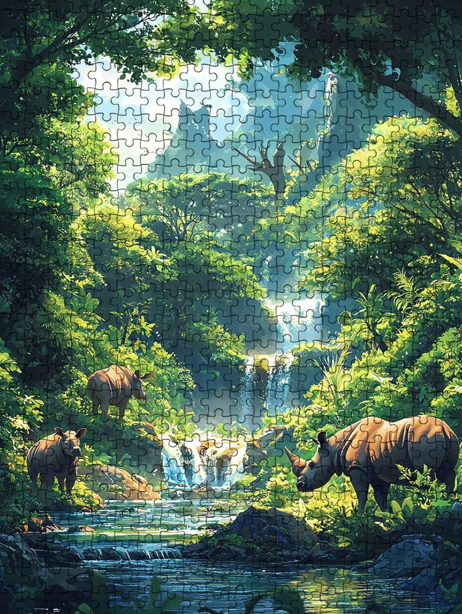 Puzzle 4000 Pezzi, Rinoceronte Forestale 3D Puzzle per Adulti Impegnativo, Educa Puzzles Artistico, Divertente E Stimolante Puzzles Decorativo per La Famiglia, Regalo e Decorazione Pareti DX0YL6-806