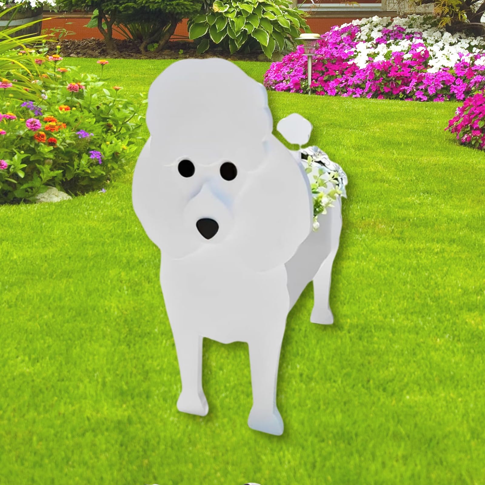 strolfay Poodle Dog Planter Plant Pots,Cute Dog Flower Planter,Gifts for Pet Lovers,Unique Animal Plant Pots,Office,Indoor Outdoor Garden Decor(9.45 * 8.35 * 13.39in)
