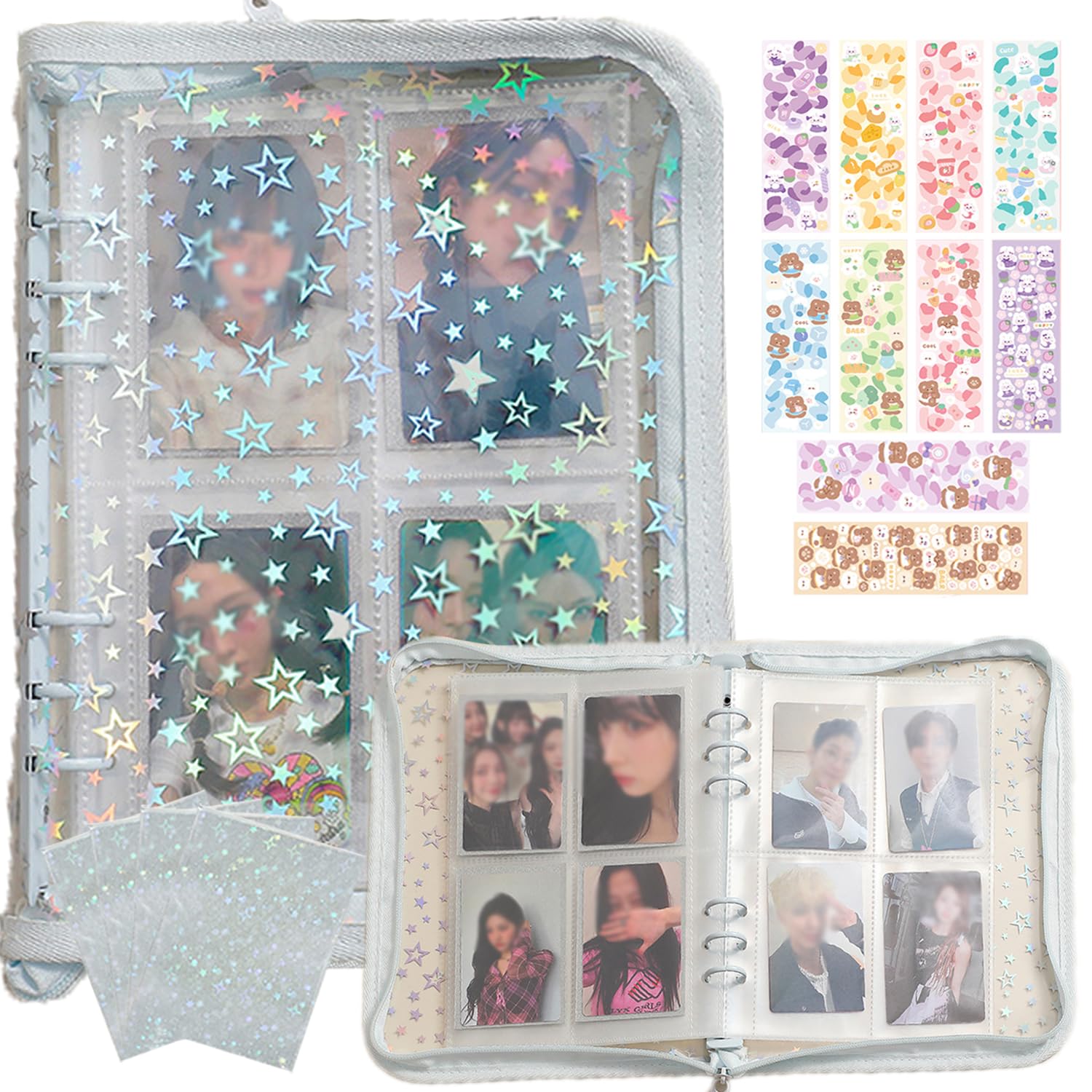 Classeur Kpop A5 anti-rayures à 240 pochettes brillantes pour carte photo