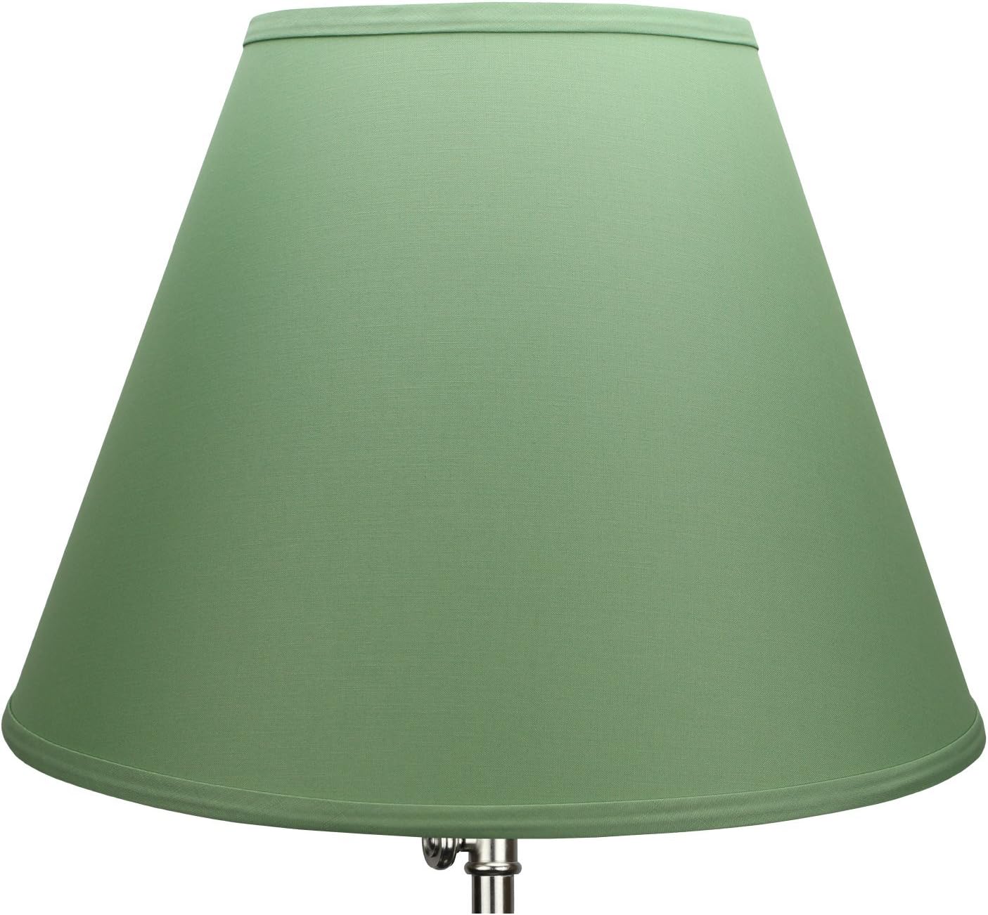 FenchelShades.com Lampshade 8" Top Diameter x 16" Bottom Diameter x 12" Slant Height with Washer (Spider) Attachment for Lamps with a Harp (Linen Celadon)
