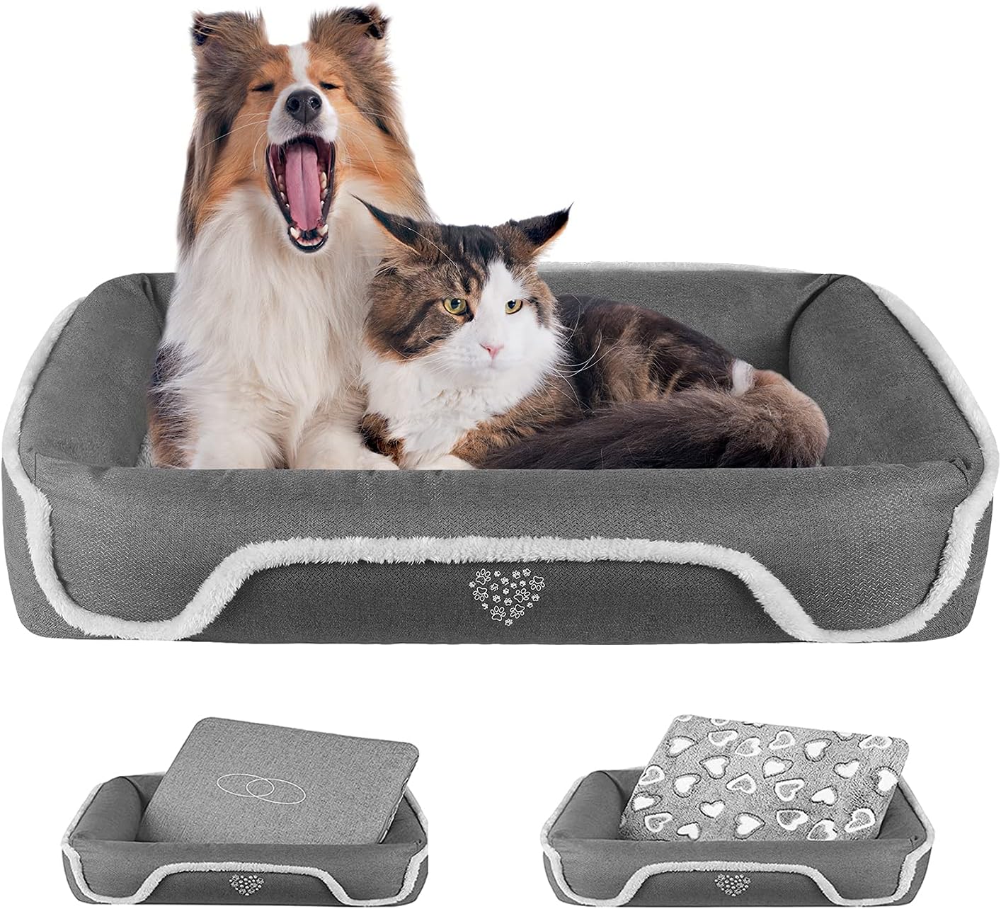 VANKEAN Dog Bed Dog Sofa with Reversible Pad (Cool and Warm), Sleeping Pet Bed for Dogs and Cats, Waterproof Liner & Machine Washable &…