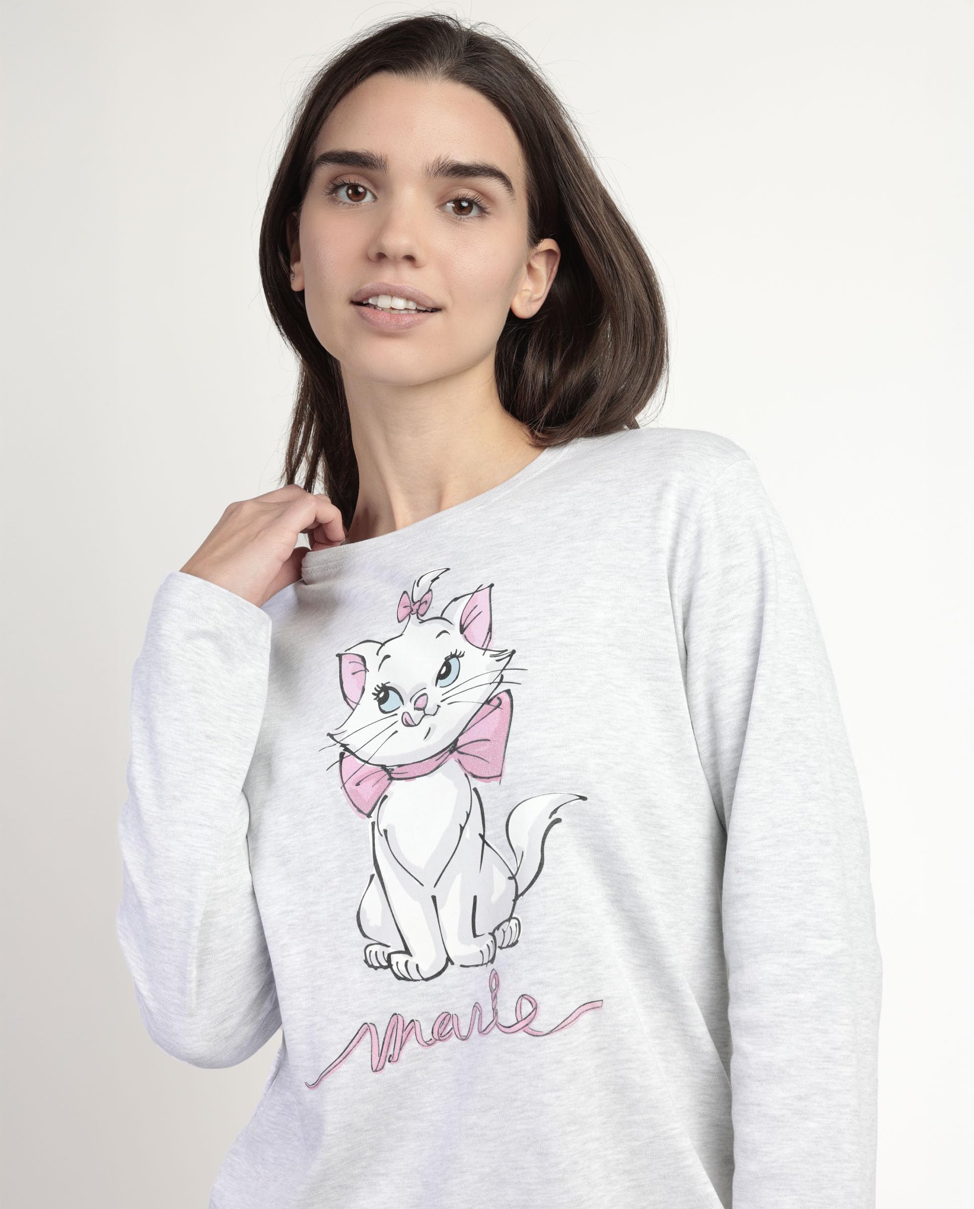 Disney Pijama Manga Larga Marie para Mujer