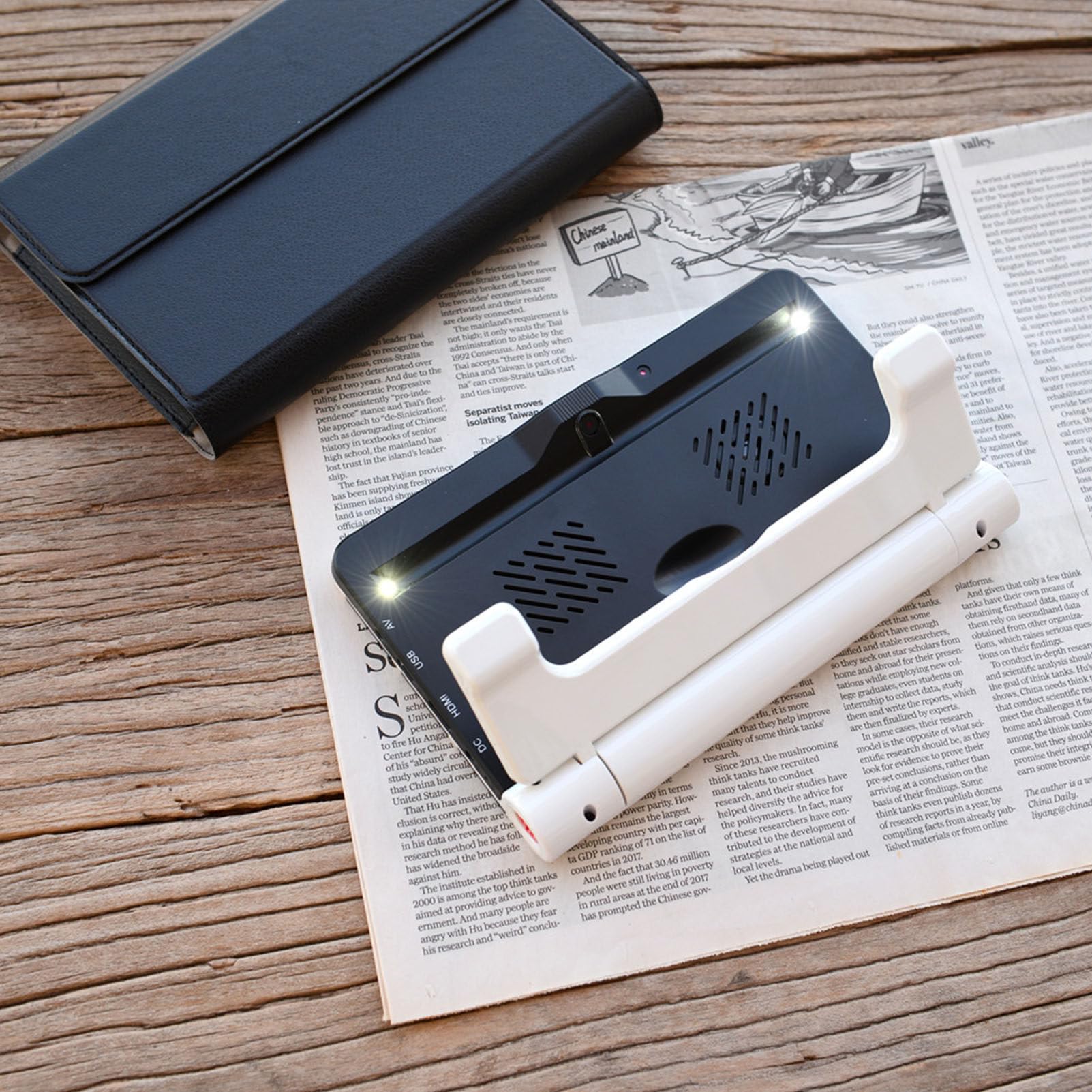 Lupa electrónica de 7 Pulgadas con Zoom de 2X a 32X, Lupa portátil para Lectura de periódicos para Personas con discapacidad Visual, Lupa Digital de 26 Modos de Color, para Personas Mayores