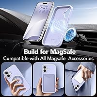 Vista 1070 de GONEZ Funda de silicona para iPhone 15 Pro Max, compatible con Magsafe, protector de cámara + protector de pantalla, forro de microfibra suave Negro