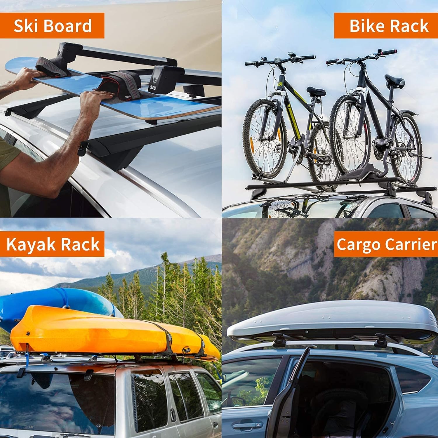Best Review AUXKO Upgraded Cross Bars Roof Racks Compatible for 2011-2021 Jeep Grand Cherokee with Side Rails, Crossbars Rooftop Luggage Racks for Cargo Carrier Bag Kayak ( Not fit SRT & Altitude Models )