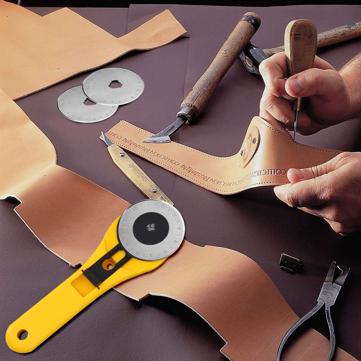 Nähzubehör Rundmesser Mesee 10 Stück Rundklingen 45mm - Ersatzklingen Für Rollschneider, Stoff & Leder Rollschneider Klingen Set