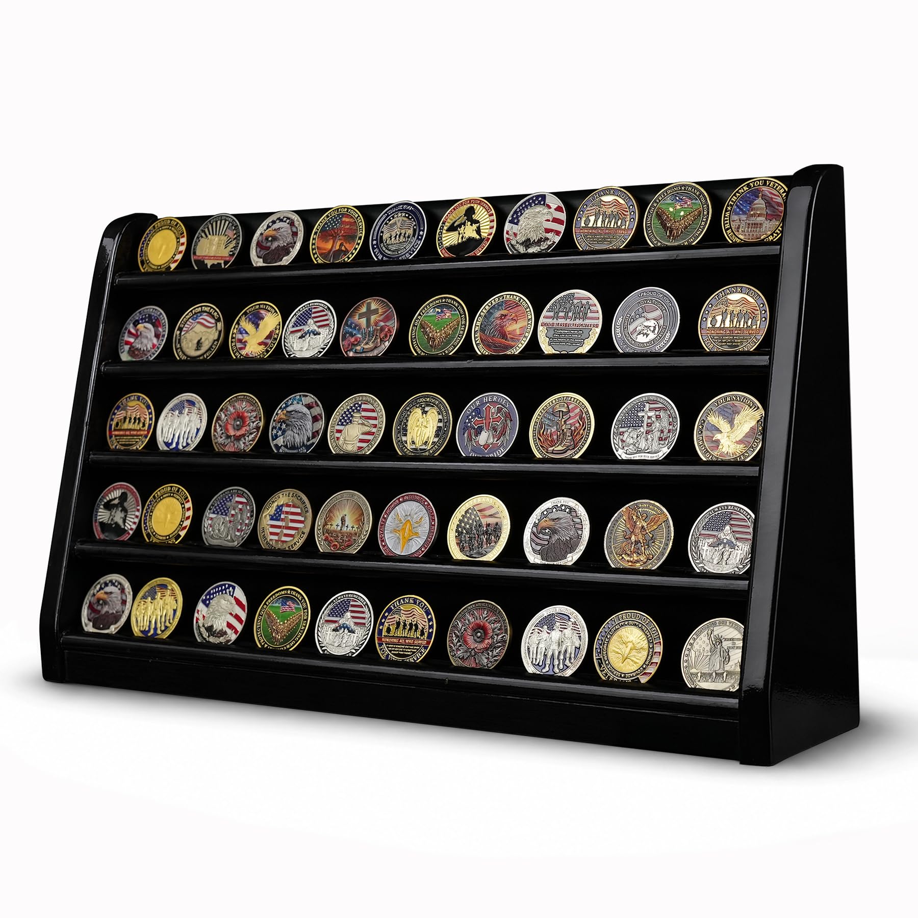 Amazon.com: DecoWoodo Challenge Coin Display Case, 5 Row Military