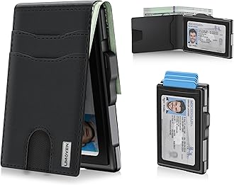 Wallet for Men - with Money Clip Slim Leather Slots RFID Blocking Bifold Minimalist Wallet