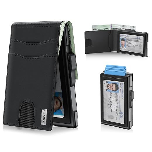 Wallet for Men, Minimalist Leather RFID Blocking Bifold Wallet, Cash Slot