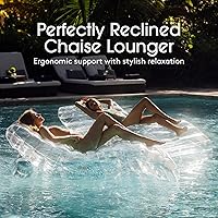 Vista 3 de FUNBOY Tumbona gigante súper transparente para piscina, tamaño de 1 a 2 personas