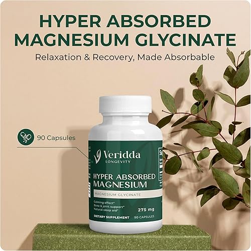 Miniatura 2 de Glicinato de magnesio hiperabsorbido 275 mg, ayuda natural para dormir, alivio del estrés, 90 cápsulas