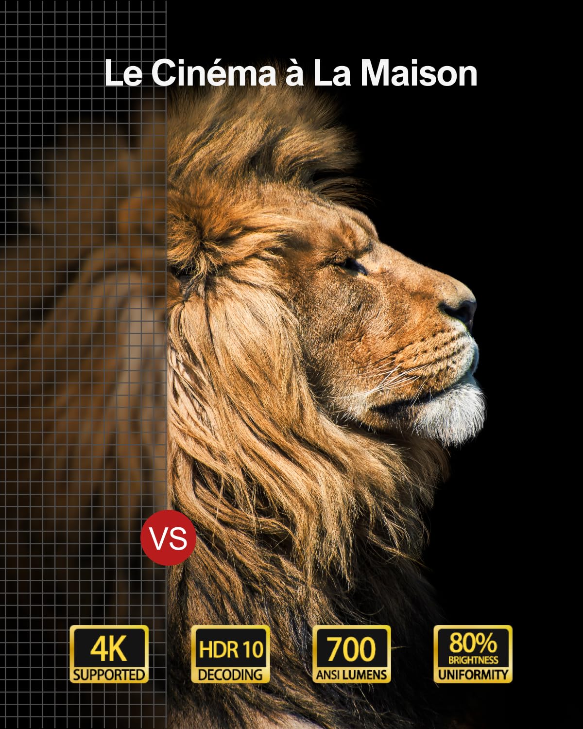 ULTIMEA Vidéoprojecteur WiFi Auto Focus/Keystone, Rétroprojecteur 4K Supporté Full HD 1080P Natif Home Cinéma 700ANSI 21000Lux, Projecteur Portable pour iOS Android Phone/TV Stick/Switch