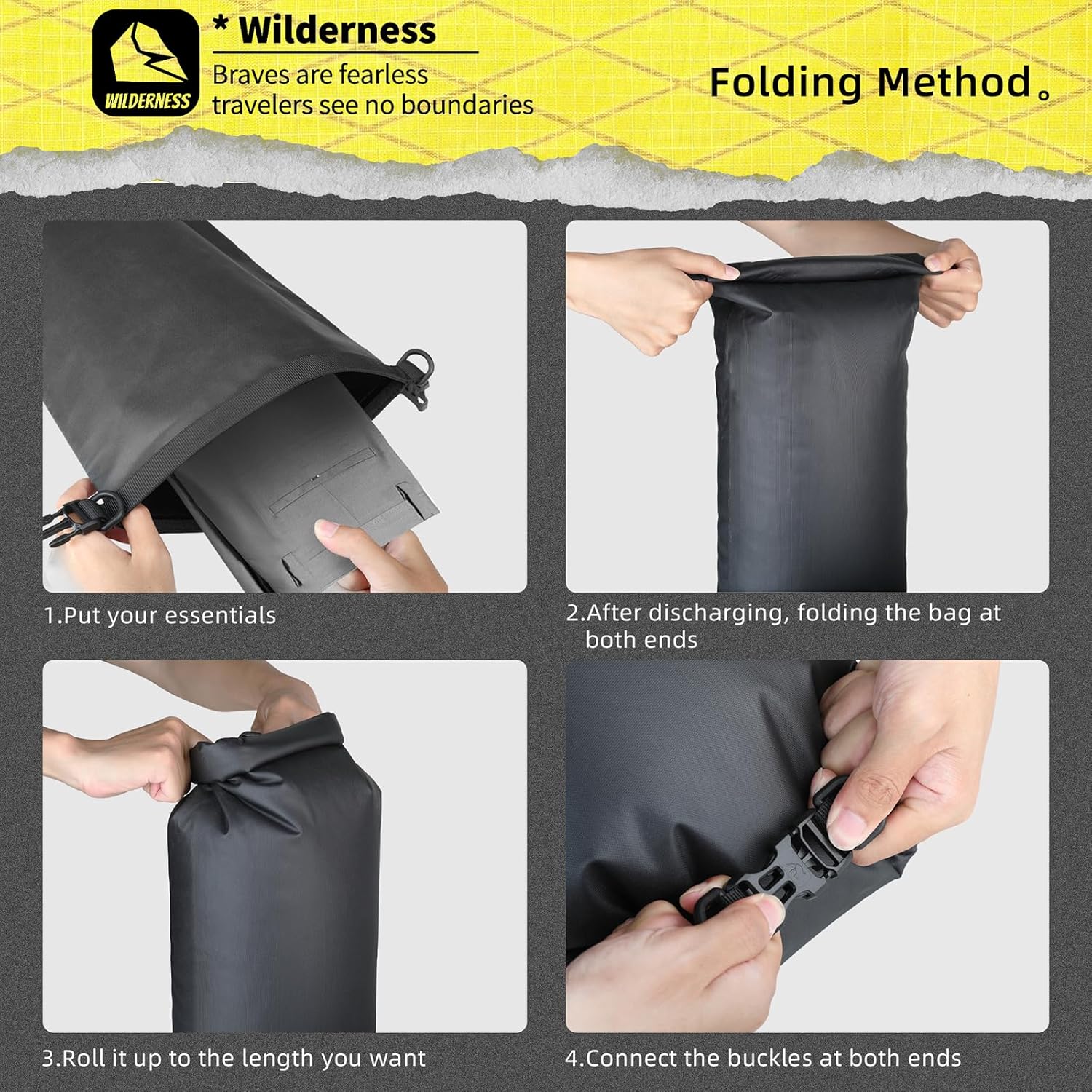 Rhinowalk Bike Handlebar Bag Waterproof Bicycle Front Tube Bag Lightweight Roll Bag 8L~13L with Shoulder Strap for Mountain Road Bike Cycling Commute Ride Accessories
