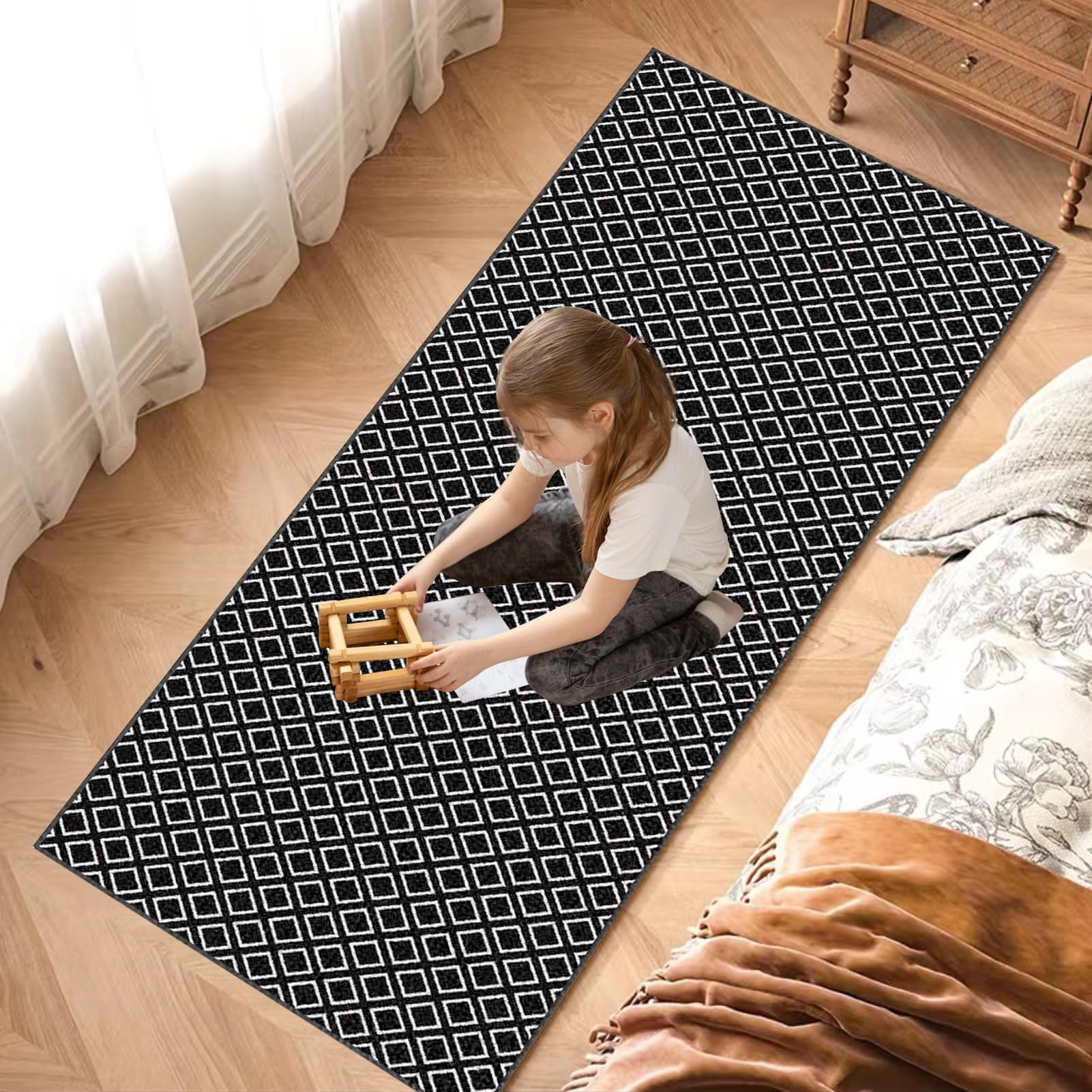 Dywan do długiego korytarza 110 x 280 cm Antypoślizgowy chodnik kuchenny Chłonny dywanik wejściowy, zmywalny dywanik kuchenny, chodnik do przedpokoju kuchni salonu sypialni