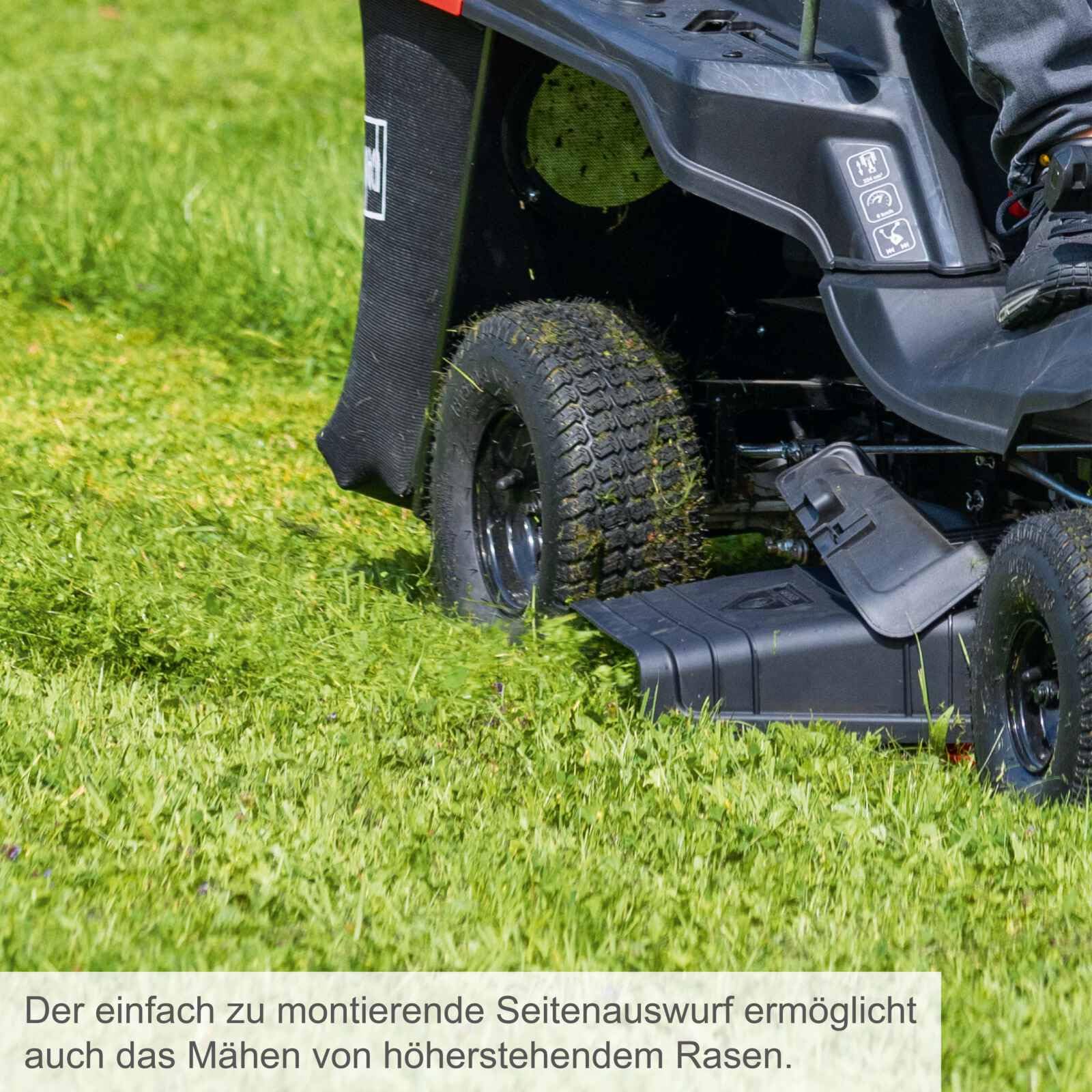 Scheppach Cortacésped de conducción MR230-61 - Cortacésped de gasolina 4 tiempos 4,4 KW/6,0 CV - Ancho de corte 61 cm - Ajuste de la altura de corte en 5 posiciones - Jardines de hasta 2600 m²