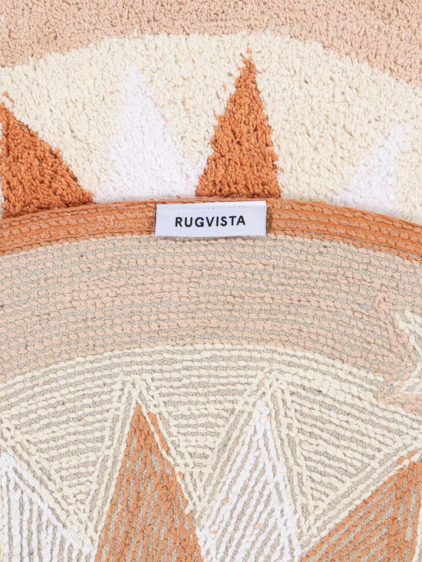 RugVista Silia Sun Tapis de Bain, Rond, Ø 70 cm, Terracotta/Rose