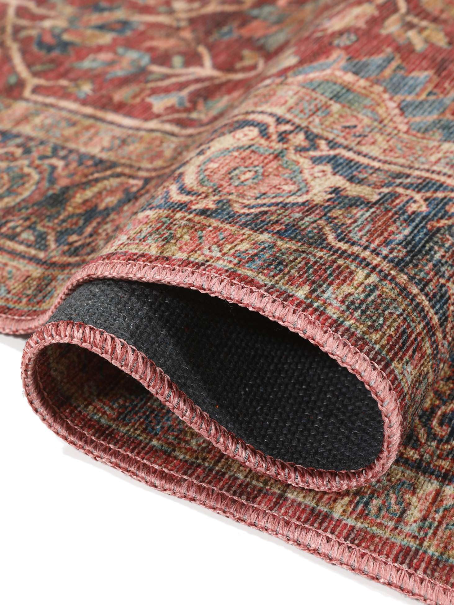 RugVista Khalifa Oriental, Tappeto, Orientali, 160 x 230 cm, Rettangolare, Pelo corto, Soggiorno, Camera da letto, Cucina, Lavabile in lavatrice, Rosso